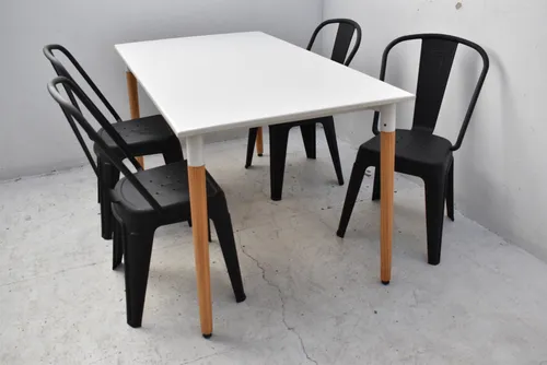 Combo Comedor Silla Tolix + Mesa Eames 1.20 X 80