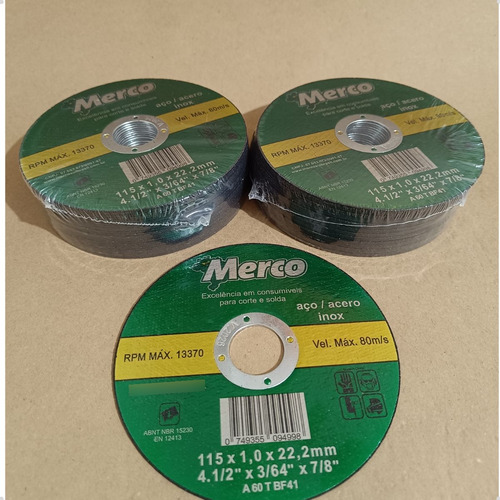 25 Discos De Corte P/ Esmerilhadeira 4.1/2 (115 Mm) 1 Mm Kit