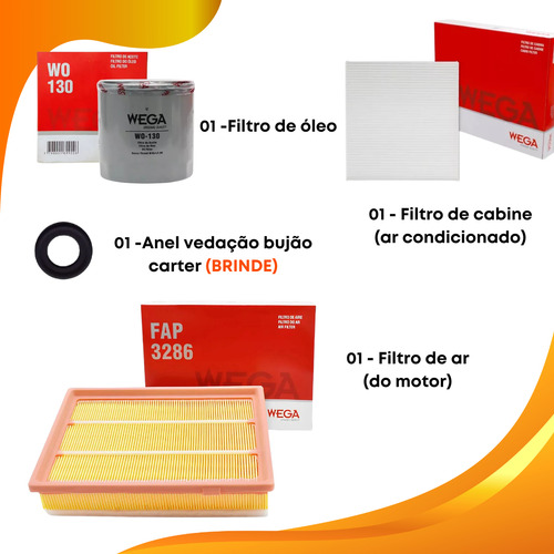 Kit Filtros Onix 1.0 1.4 4 Cilindros 2013 2014 2015 16 17 18