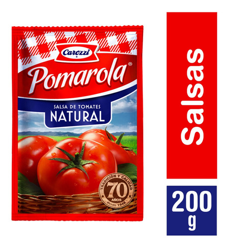 Pomarola Salsa De Tomate Natural 200 Gr