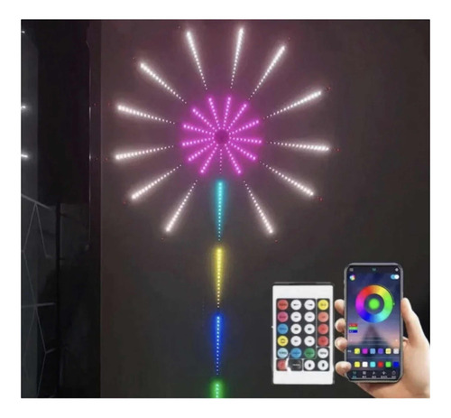 Tira Led Rgb Circular Decoracion Bluetooth Fuegos Artificial