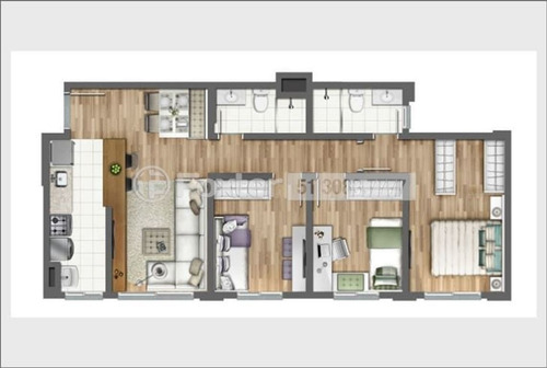 Imagem 19 de 30 de Apartamento, 3 Dormitórios, 65.6 M², Humaitá - 119048