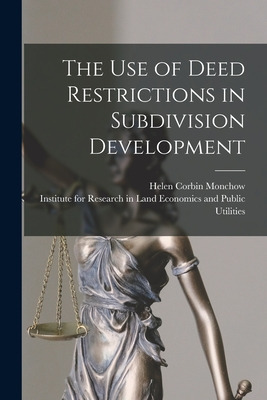 Libro The Use Of Deed Restrictions In Subdivision Develop...