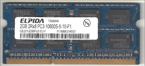 Memoria Ram Elpida Ddr3 2gb Pc3-10600 Sodimm Notebook