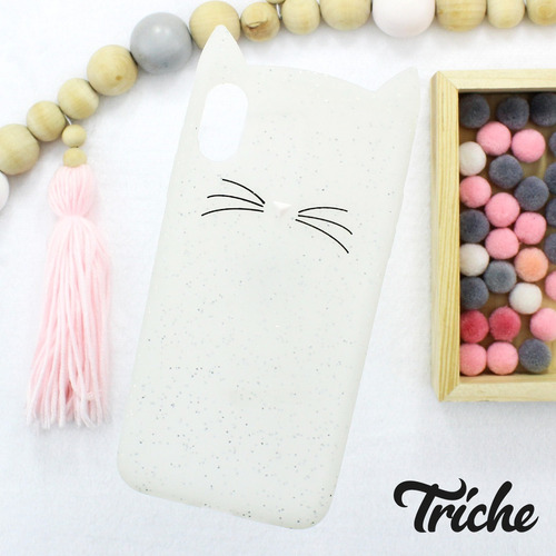 Funda Gato Bigotes Colores Silicona Flexible Para iPhone