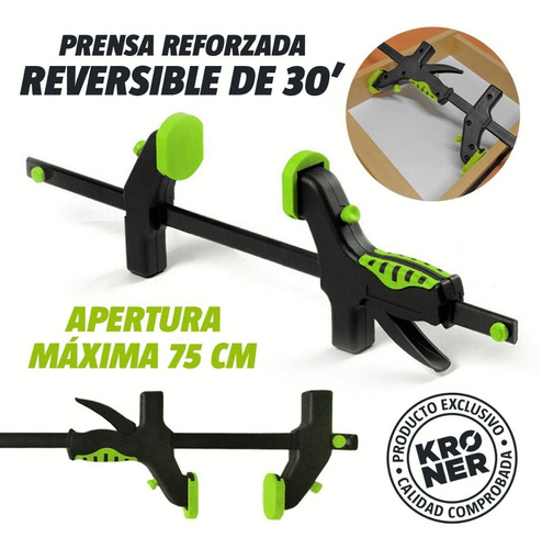 Prensa Rapida Y Reforzada Sargento Reversible 30  Ajustable