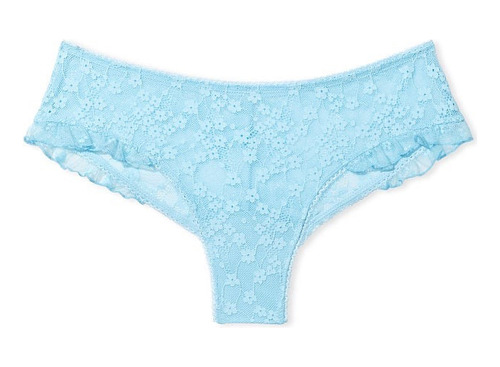 Panty Cheeky Con Encaje Victoria´s Secret Azul Mediano