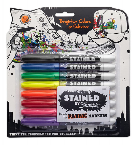 Rotulador De Tela Sharpie Punta Pincel Surtidos 8 Piezas