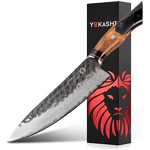 Yokashi Cuchillo De Chef De Acero De Damasco De 7 Capas, Dis