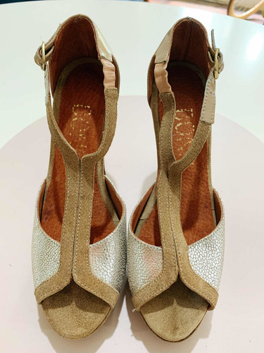 Zapato Punta Abierta Taco Alto