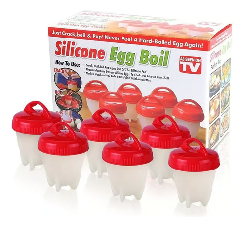 Kit 6 Formas De Silicone Para Ovos Egg Boil Forma Para Ovos