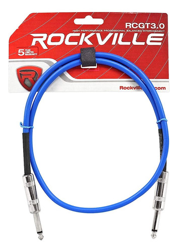 Rockville Rcgt3bl 3' 1/4'' Ts A 1/4'' Ts Instrumento Cable-a