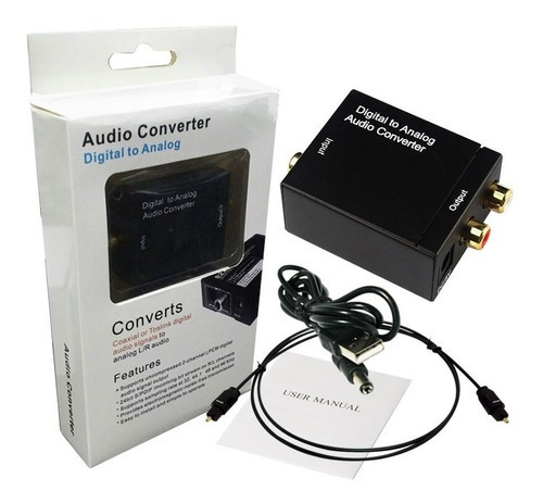 Conversor Audio Digital Optico  A Jack Rca Analogico Cable 