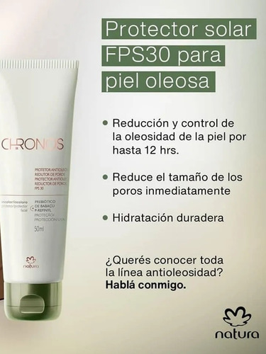 Imagen 6 de 6 de Natura Chronos - Protector Antioleosidad Incoloro