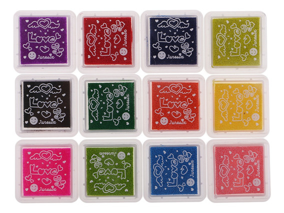 20 colores Juego de 20 almohadillas de tinta para estampación de niños papel tela almohadillas de tinta no tóxicas para la creación de tarjetas sellos de goma XCOZU 