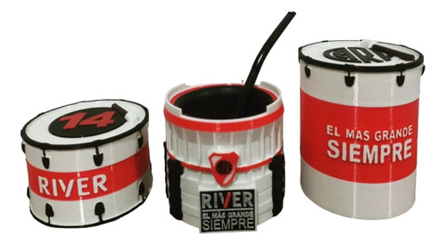 Set De Mate River Plate 3d (monumental)