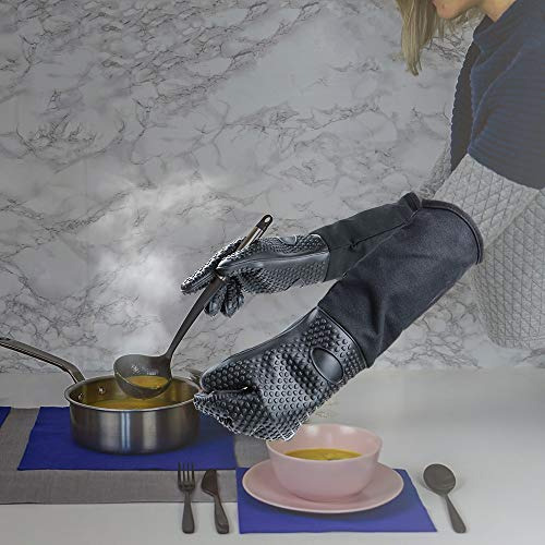 Manoplas De Horno De Silicona Profesional Extra Largas Con F