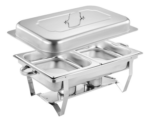 Bufetera Olla Rectangular Acero Inoxidable 11 L Con 2 Medios