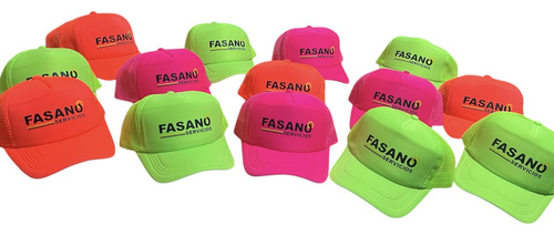 Gorras Trucker Personalizada Con Tu Logo O Imagen Aqui V2 Amarillo Fluor Frente Blanco Unica Lisa