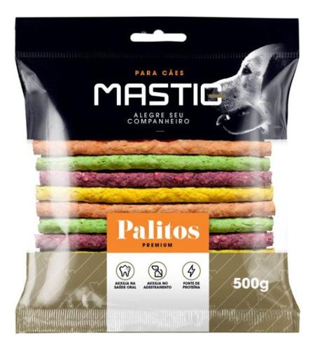Osso Palito Colorido 8mmx5 500g - 3uni Mastig
