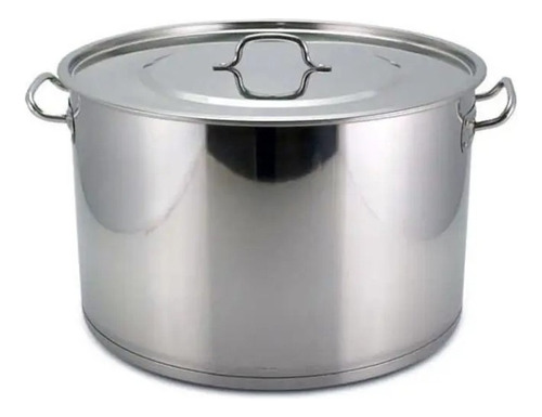 Caldeirão Caçarola Aço Inox Fundo Triplo N35 19l Restaurante Cor Prateado