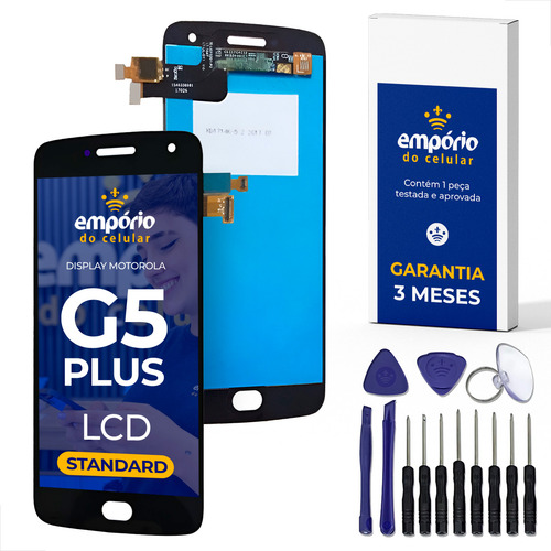 Tela Frontal Display Touch Compatível Moto G5 Plus Empório Cor Preto