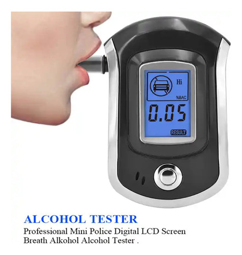 Alcoholimetro Digital Con Pantalla Lcd Y Boquillas -at 6000