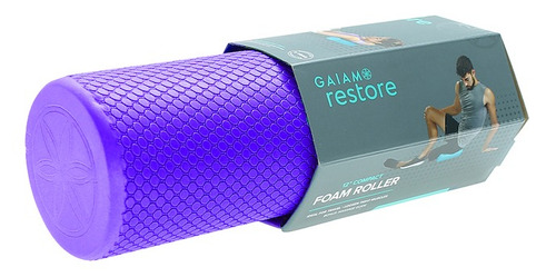 Rodillo Espuma Gaiam 12 Compact Compacto Para Masaje 30x10cm Color Violeta