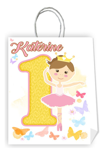 Bolsas Cumpleaños Personalizadas Ballet Niña 10 Unidades