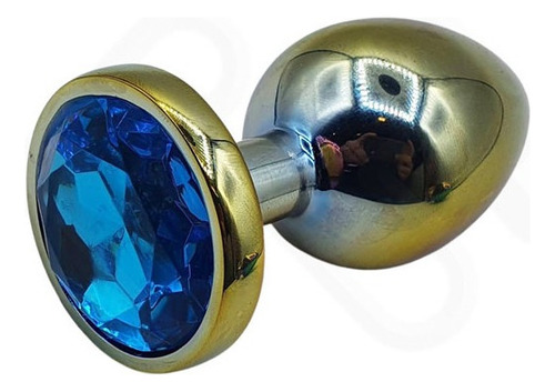 Plug anal en forma de G de color con joya en la base - Azul claro | Vip Mix