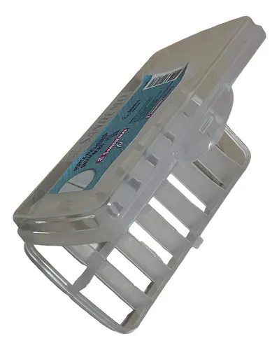 Porta medicamentos de plástico para uso nocturno y diurno.