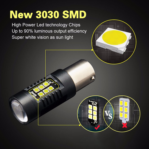 2 Focos Led Luz 1156 1157 Ba15s Bay15d P21w P21/5w Reversa