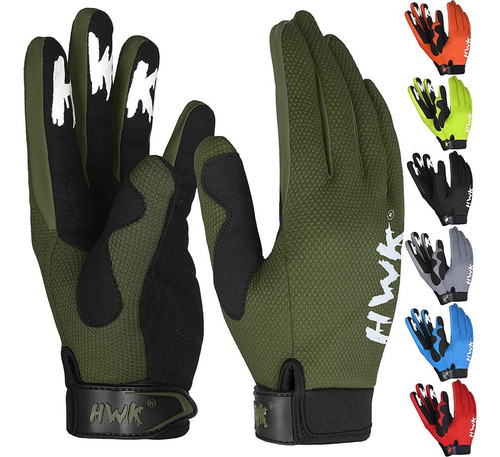 Guantes Hwk Color Verde Talla L  Moto