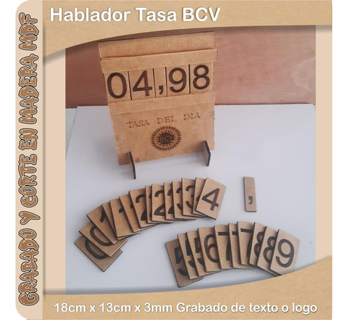 Hablador Bcv En Madera Elaborador En Madera Mdf Para Negocio