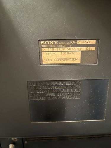 Televisor Tv Vintage Sony Trinitron Color Sin Funcionar (Usado)