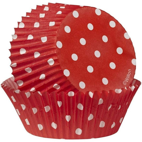 Capacillos Rojo Con Puntos N°5 Para Cupcakes 100 Pzas