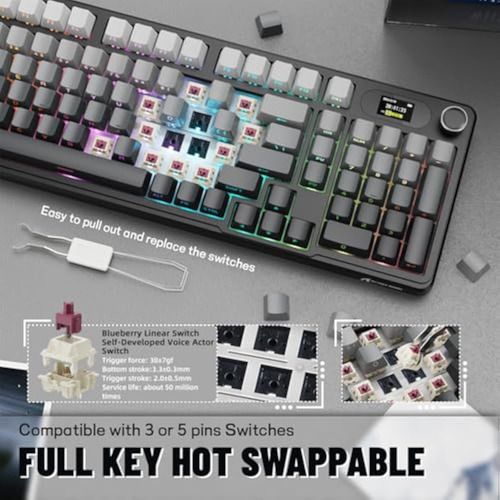 Teclado Mecánico Inalámbrico Para Juegos Attack Shark X98 Pr
