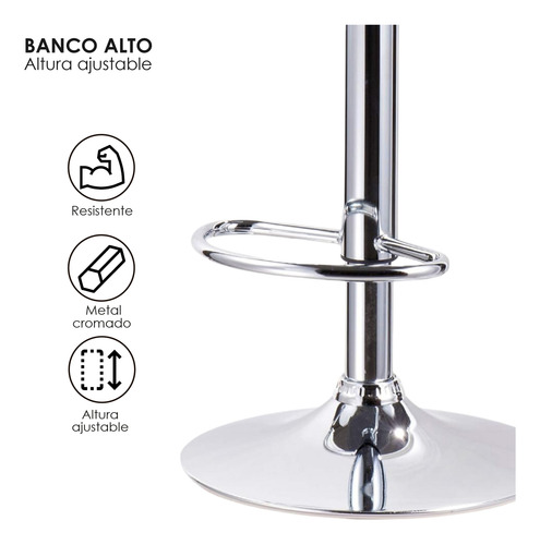 2pzs Bancos Altos Giratorios Para Barra Cocina Bar Cromado Gris