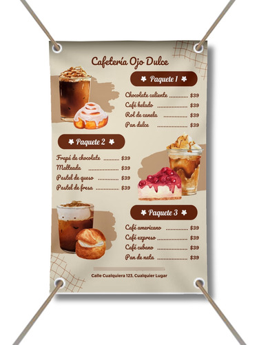 Pendón Carteles Publicitario Diseños Variados Con Ojetillos