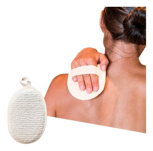Manopla Lino Esponja De Ducha Exfoliante Cuidado Corporal