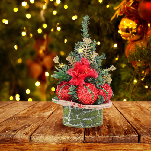 De Navidad Artificial De Mesa, De Navidad Con En Macetas,