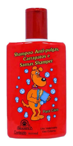 Shampoo Antipulgas E Carrapatos 500ml Para Cães Shampet
