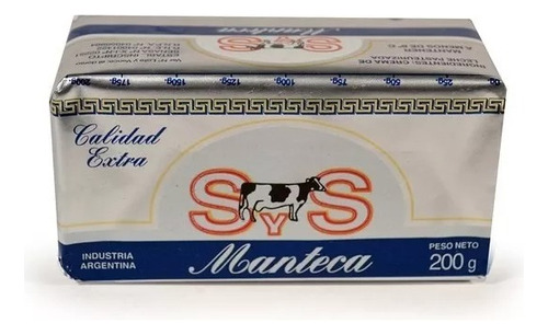 Manteca Sys Calidad Extra X 200 Gr. ( Caja X 30 Unid.)