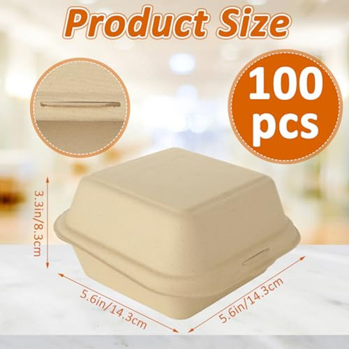 Muxhel 100pcs 6x6 Clamshell To Go Food Recipientes De Comid