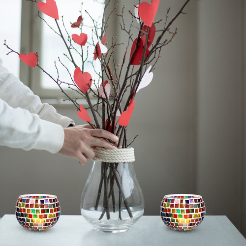 Soporte Moderno Para Uso Doméstico Con Portavelas De Cristal