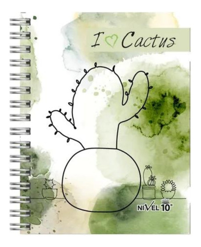 Cuaderno Tapa Dura A4 Nivel 10 Cactus 120 Hojas Cuadriculada
