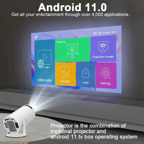 Proyector Portatil Smart Tv Android Netflix Youtube Full Hd