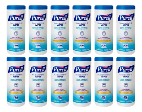 PURELL Toallitas Desinfectantes para Manos marca PURELL, Paños: 40, Caja -  Toallitas Sanitizantes para las Manos - 349WU9