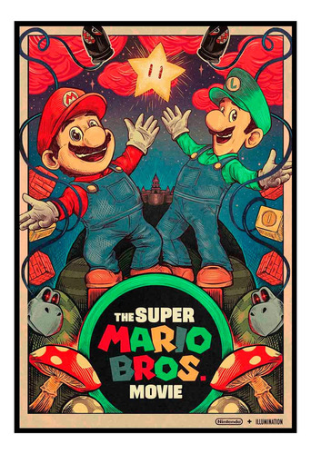 Cuadro Poster Premium 33x48cm Super Mario Bros Pelicula