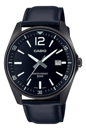 Reloj Casio Hombre Mtp-e170bl-1b Color de la malla Negro Color del bisel Negro Color del fondo Negro